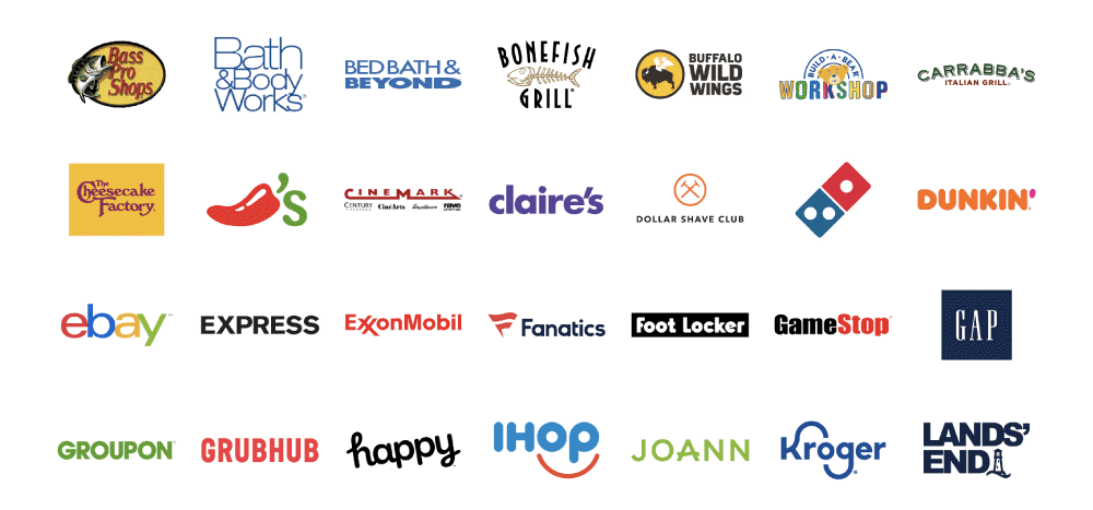 Closed loop gift card brands available from Blackhawk Network